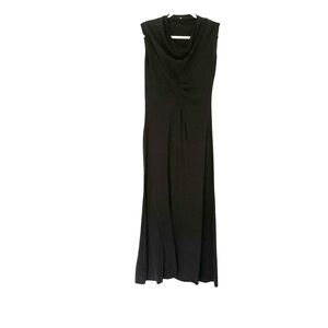 Jarbo Women’s 34/4 Black Drapey Lightweight Cotton Sleeveless Maxi Casual Dress